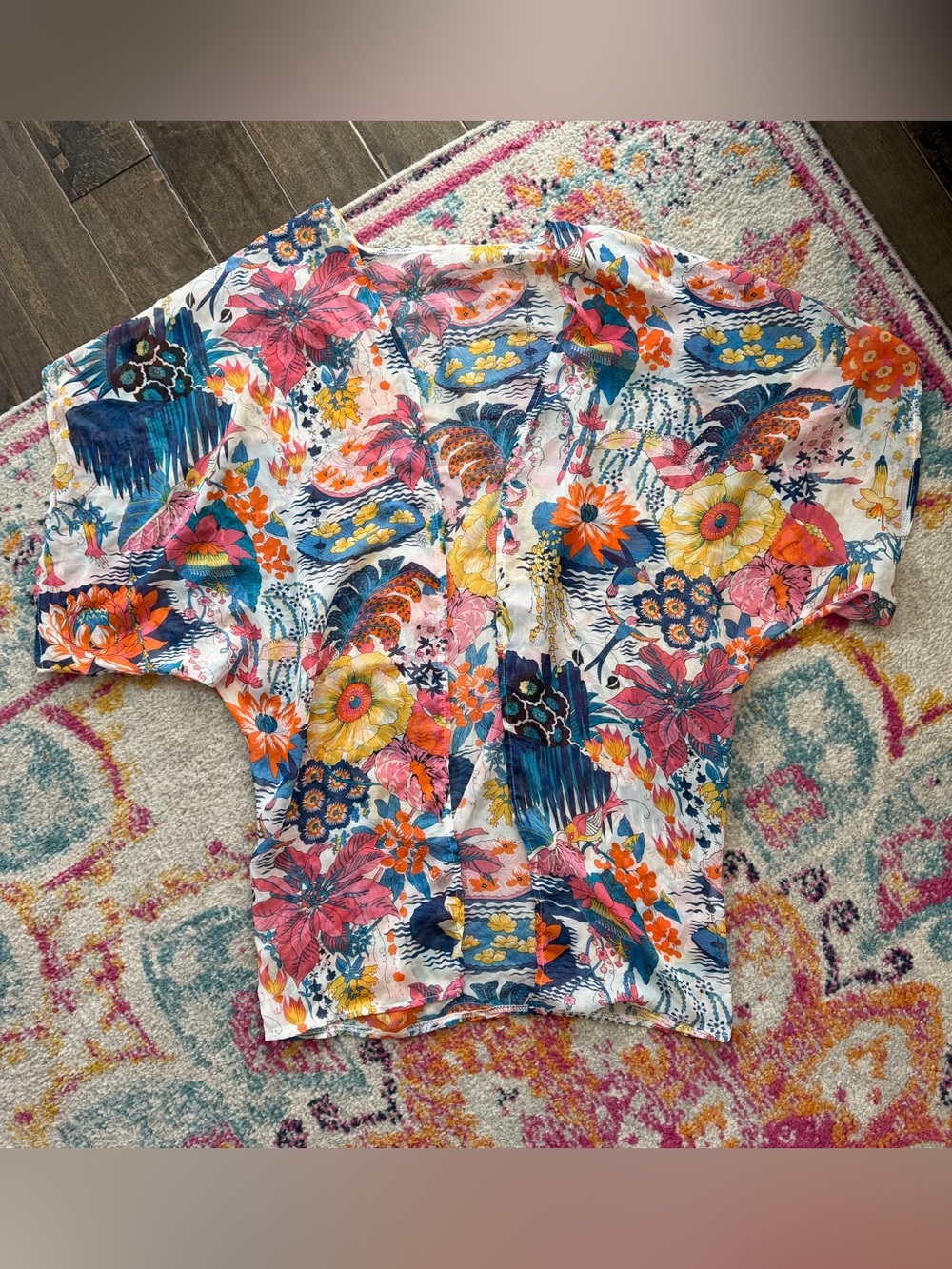 Vibrant Floral Button-Up Top in Multicolor